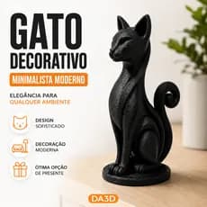Gato Decorativo Minimalista 18cm Escultura Moderna Para Sala Quarto Escritório Presente Pet
