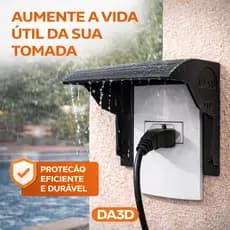 Capa Protetora Tomada Externa 4x2 Preta Chuva Sol Água Caixa Parede Segurança Elétrica