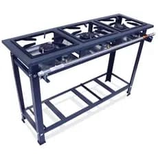 Fogão Industrial 3 Bocas 30x30 Alta Pressão P5 Metalfour Reforçado + Brinde