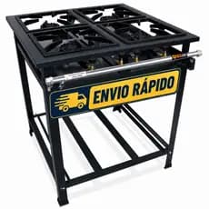 Fogão Industrial 4 Bocas Alta Pressão P5 30x30cm Metalfour Queimador e Grelha Ferro Fundido Oferta P5 -OFERTA