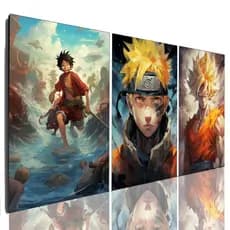 Quadro Decorativo Mosaico Naruto Dragon Ball One Piece Animes Sala Quarto Envio Rapido