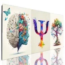 Quadro Decorativo Psicologia Cérebro Arvore da Vida Mosaico Sala Grande Envio Rapido