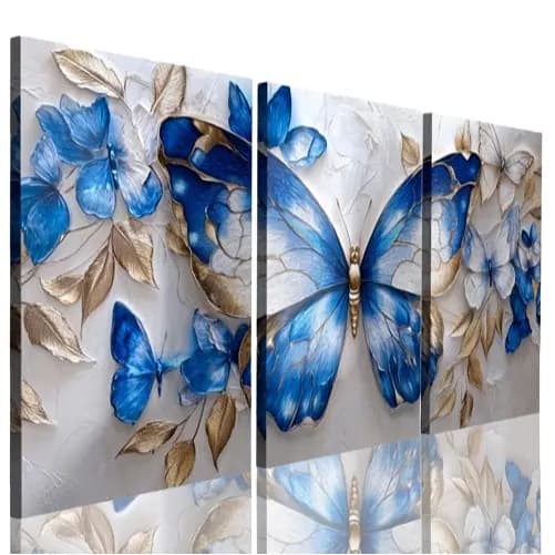 Quadro Decorativo Borboleta Azul Sala Quarto Escritório