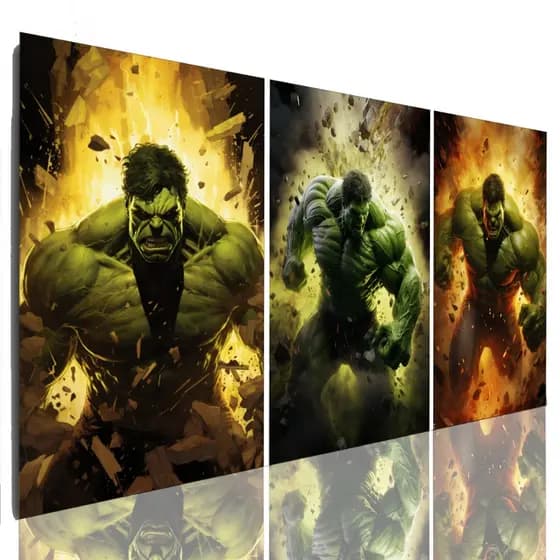 Quadro Decorativo Mosaico  Hulk Heroi Mosaico Sala Grande