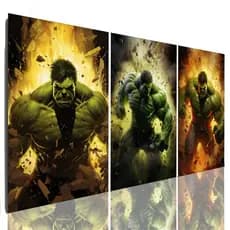 Quadro Decorativo Mosaico  Hulk Heroi Mosaico Sala Grande