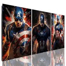 Quadro Decorativo Mosaico Capitao America Sala Grande