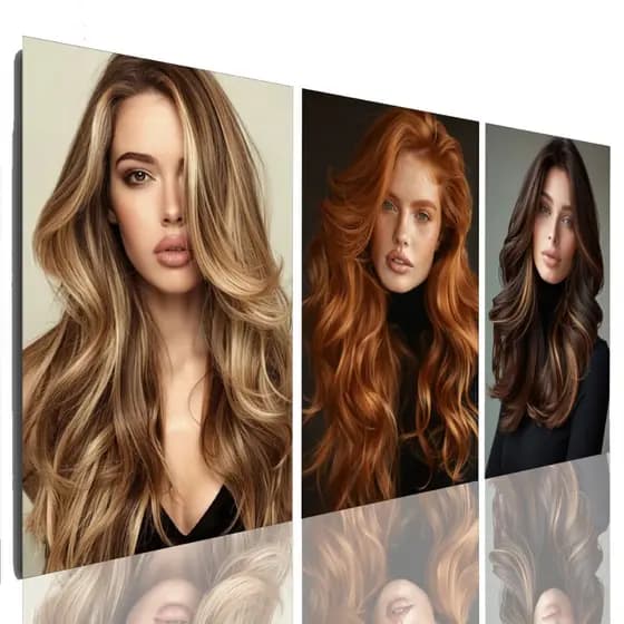 Quadro Decorativo Cabelos Salão de Beleza Loira Ruiva e Morena Mosaico Envio Rápido