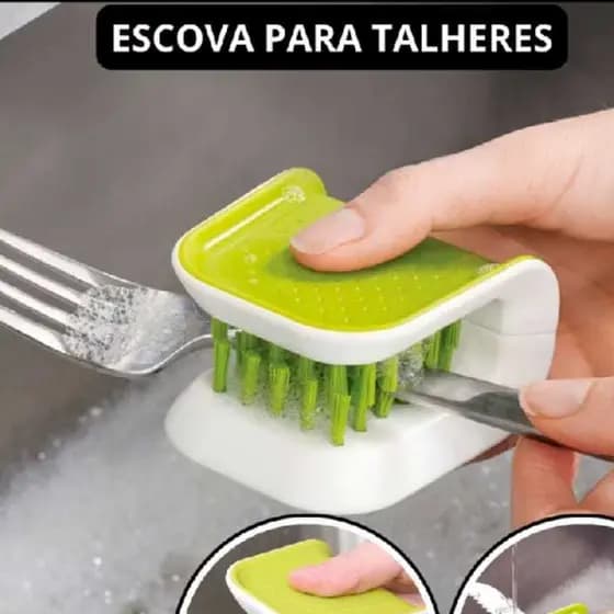 Escova Multiuso Lava Louça Facas Fácil e Seguro