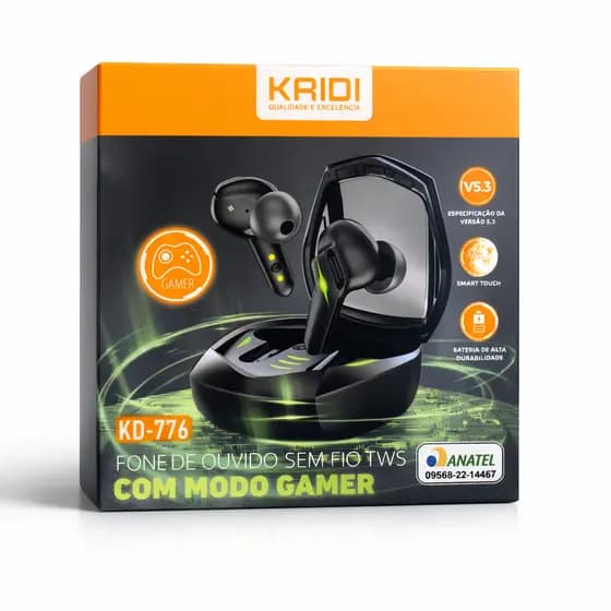 Kaidi KD-776 TWS - Smart Touch, Alta Fidelidade, IPX4