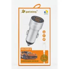 Carregador Veicular Peining WU-F009 IP – 3.6A com 2 Entradas USB e um Cabo para Iphone