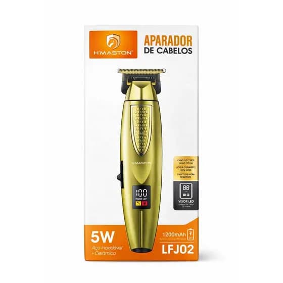 Aparador de Cabelos Profissional H'Maston LFJ02 – Lâmina em T com Display LCD