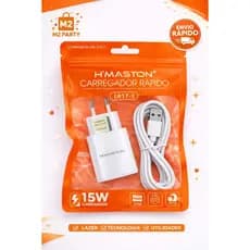 Carregador Rápido Tipo Micro - H’MASTON 15W USB Duplo + Cabo – Modelo LR17-1
