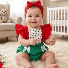 Romper Fantasia Chiquinha Bebê Menina + Faixa | Tecido Tactel