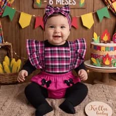 Romper mesversário festa junina julina arraiá são joão
