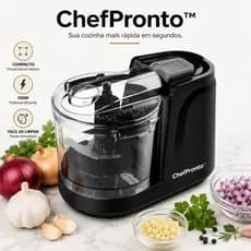 Mini Processador Elétrico 100W 350ml Triturador de Alimentos Compacto para Alho Cebola Temperos 127V Preto