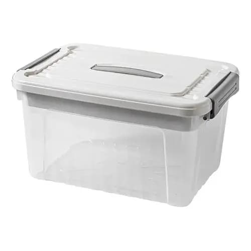 Cesto Multiuso Organizacao Armazenamento Tampa 20 Litros Resistente Branco
