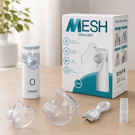 Nebulizador Portátil Mesh Silencioso USB-C Adulto Infantil Inalador Ultrassônico