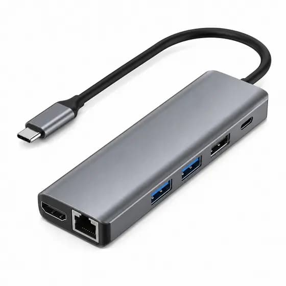 Adaptador USB C Hub 5 Em 1 HDMI 4K Ethernet RJ45 PD 100W USB 3.0 USB 2.0 Para Notebook MacBook Tablet Celular