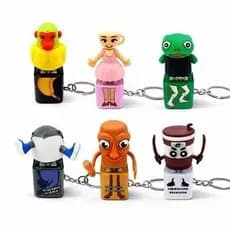 Kit 6 Chaveiro Infantil Brainrot com Som e Luz Brinquedo Chimpanzini Bananini Presente Dia das Crianças