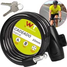 Cadeado Reforçado Para Bike Moto Trava Tranca Anti Furto Corrente De Cabo De Aço Flexível WT