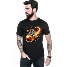 Camiseta Astronauta Naza Foguete Cometa Unissex Estampada
