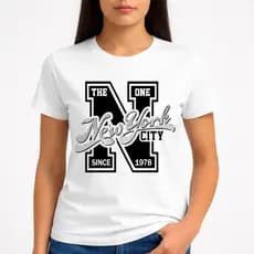 Camiseta Feminina NY Blusa Feminina Confortável Personalizada 100% Algodão
