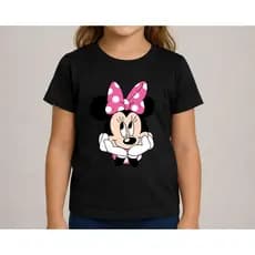 Camiseta Minnie Infantil Feminina 100% Algodão Criança Personalizada