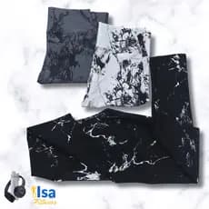 Kit 3 Calça Legging  (Tamanho  P)  Yoga Cross Fit Academia Levanta Bumbum Fitness Marmorizada Cintura Alta Confortavel