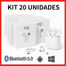 Atacado Kit 20/30/40 Fone de Ouvido Sem Fio i12 Bluetooth 5.0 Com Touch Boa qualidade de som
