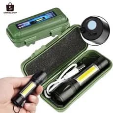 Kit de Mini Lanternas Táticas Portáteis USB Brilhantes Zoom e LED Recarregável com Clipe Fácil de usar