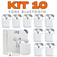 Kit 5/10 Fones Ouvido Bluetooth i12 Sem Fio Atacado Tws 5.0 Estéreo Lançamento Android Ios Boa qualidade de som