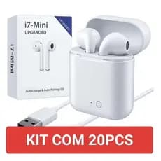 Kit 5 10 e 20 Fone de Ouvido Sem Fio i7mini Bluetooth TWS Mini Estéreo Compatível Android iPhone Atacado
