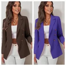 Kit 2 Blazer alfaiataria feminino Max/csaco, blazer com botões