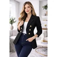 Blazer Feminino Casaquinho Alfaiataria Casaco Social Com Botão Lindo Super Envio