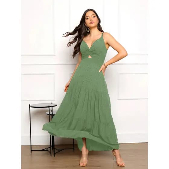 Vestido Longo Feminina Pipoca