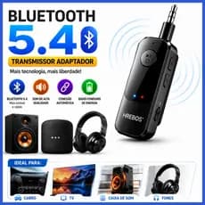 Adaptador Bluetooth 5.4 Transmissor Receptor P2 Para TV Carro Caixa De Som