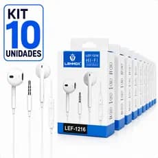 Kit 10 Unidades Fone de Ouvido P2 P3 3.5mm Com Microfone e Fio Atacado Revenda