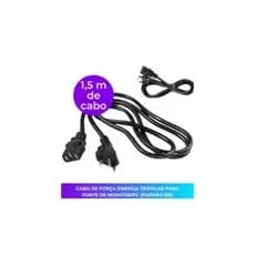 Cabo De Força Energia Tripolar Padrao P/ Pc Monitor Atx 110v
