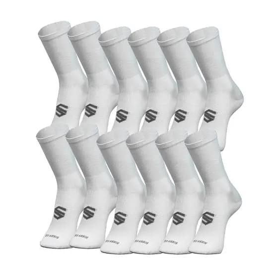 Kit 6 Meias Poliamida Cano Longo Corrida Ciclismo Branco
