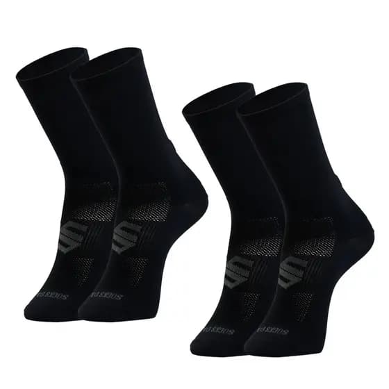 Kit 2 Meias Poliamida Cano Longo Corrida Ciclismo Crossfit Performance