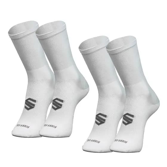 Kit 2 Meias Poliamida Cano Longo Corrida Ciclismo Branco