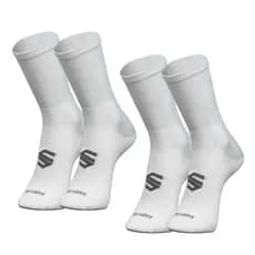 Kit 2 Meias Poliamida Cano Longo Corrida Ciclismo Branco