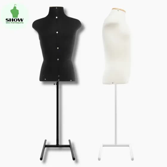 Busto/Manequim Masculino + Base Pedestal H | Expositor para Lojas Ateliês, Corte Costura