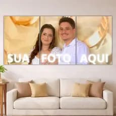 Kit 3 Quadros Decorativos Placas Decorativas Moldura Personalizado Com Sua Foto Sala Casal Familia