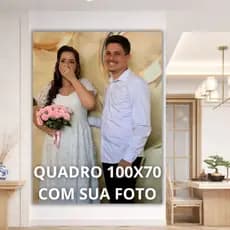 Quadro Decorativo Placa Decorativa Moldura Grande Personalizado Com Sua Foto 100x70 Família Sala Pet