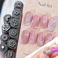 Kit 10 Carimbo Decorativo para Unhas Crie Nail Arts Fabulosas em Casa Rápido Decorações de Unha