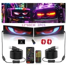 59.5*12cm 2 PCS Tela Led FlexíVel Display Carro P LED Car Lights Dynamic Devil Eye Big CaminhãO Sinais De Olho Do Diabo