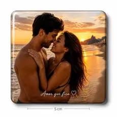 Imã de geladeira Personalizado Com Foto Casal Namorados Presente Lembrança Romântica Premium