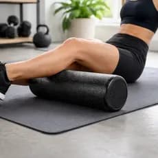 Rolo Massagem Foam Roller 30/45 cm EVA Preto Alta Densidade MIG Liberação Miofascial Pilates Yoga Funcional