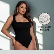 Body kit Feminino Premium Suplex  Regata com Decote  P ao G1 Quadrado Forrado Estil Blogueira Casual